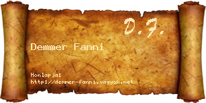 Demmer Fanni névjegykártya